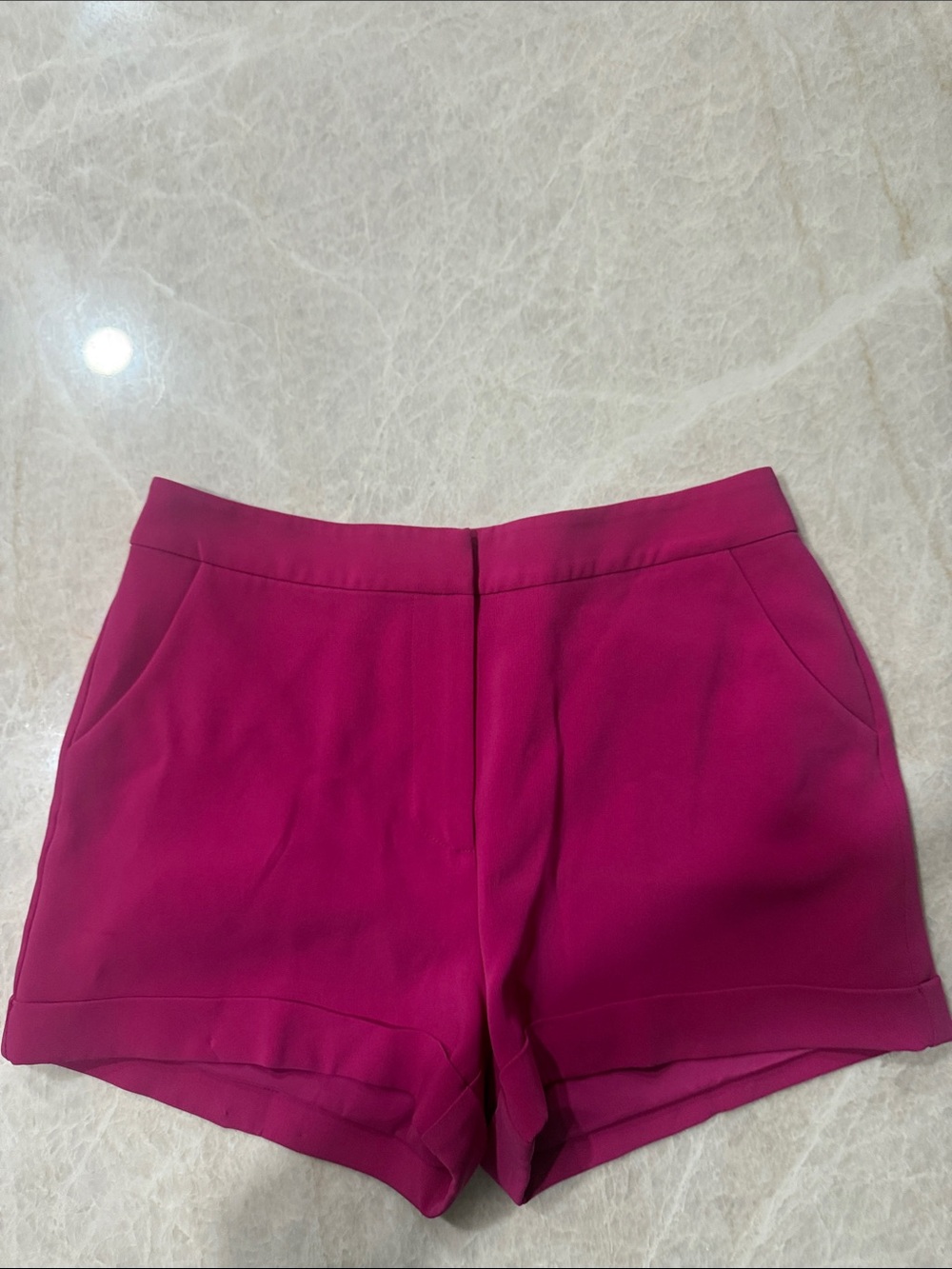 cinq a sept Magenta High-Waist Tailored Shorts